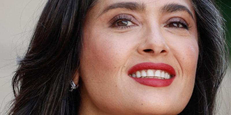 Salma Hayek smiles close up