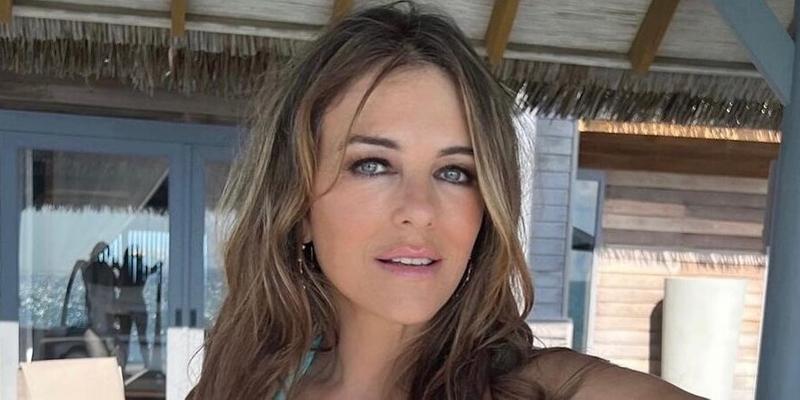 Elizabeth Hurley strikes a pose for the camera.