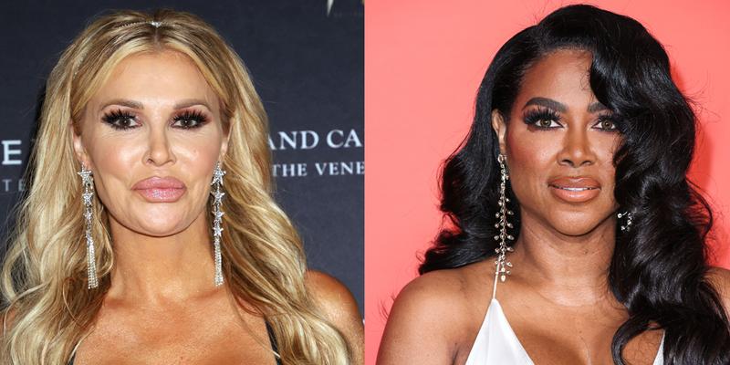 A collage of Brandi Glanville and Kenya Moore possing on separate red carpet event