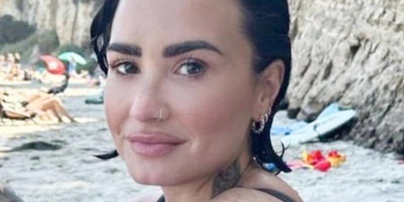 Demi Lovato close up at the beach