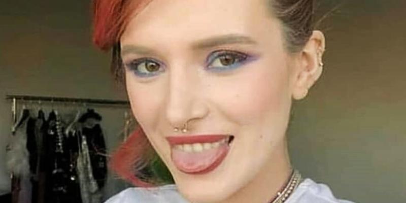 Bella Thorne poses with her tongue out