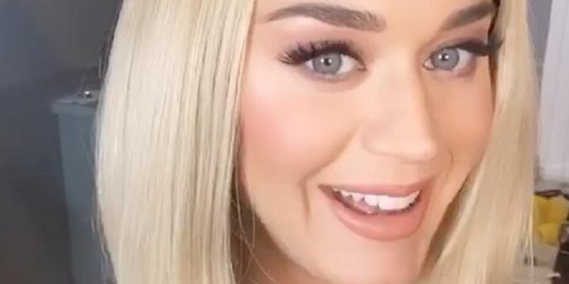 Katy Perry smiling with blonde hair