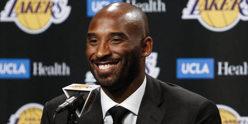 Kobe Bryant speaks at a press conference prior to his #8 and #24 jerseys retirement ceremony
