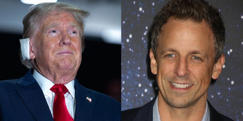 Donald Trump (left) Seth Myers (right)