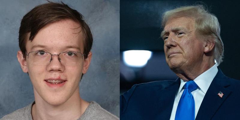 Thomas Matthew Crooks yearbook photo (left) Donald Trump (right)