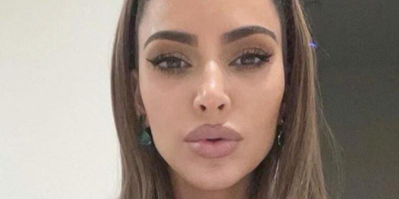 Kim Kardashian poses close up