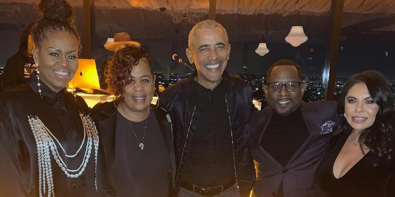A photo posted by Martin Lawrence of his hangout with The Obamas before their Kamala harris endorsement