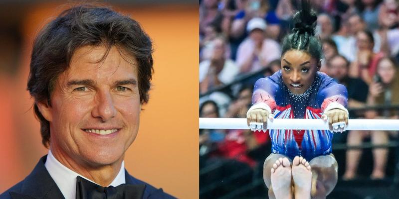 Tom Cruise (left) Simone Biles (right)