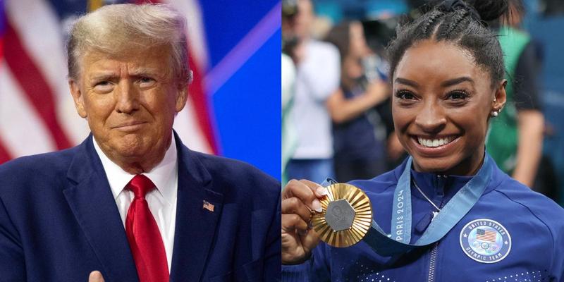 Donald Trump (left) Simone Biles (right)