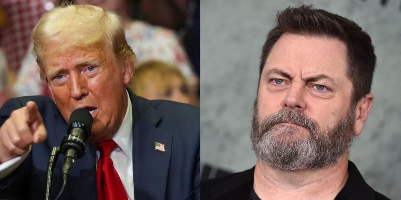 Donald Trump (left) Nick Offerman (right)