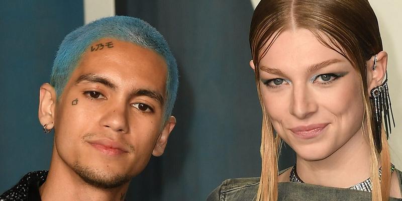 Hunter Schafer and Dominic Fike at 2022 Vanity Fair Oscar Party hosted by Radhika Jones