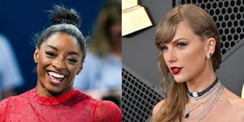 Simone Biles (left) Taylor Swift (right)