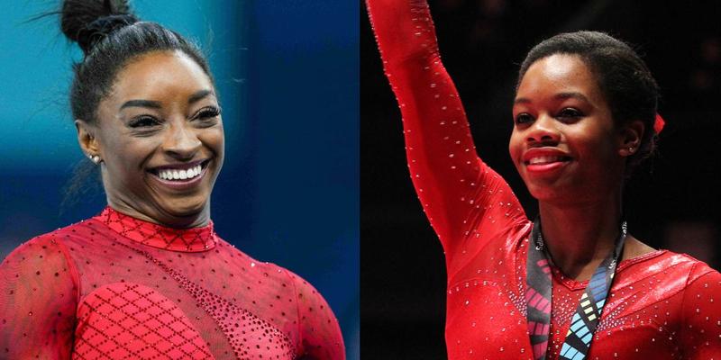 Simone Biles (left) Gabby Douglas (right)