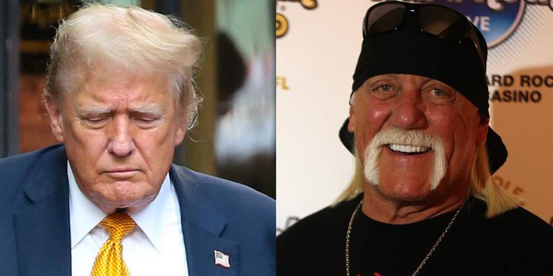 A photo collage of Donald Trump and Hulk Hogan