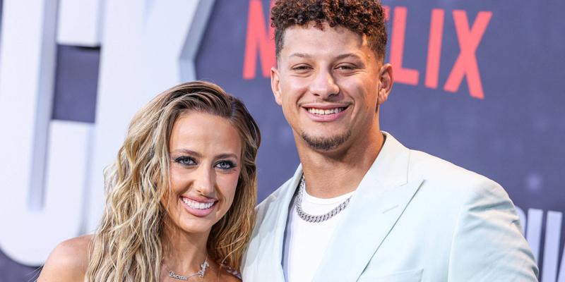 Brittany Mahomes and Patrick Mahomes at Los Angeles Premiere Of Netflix's 'Quarterback' Season 1