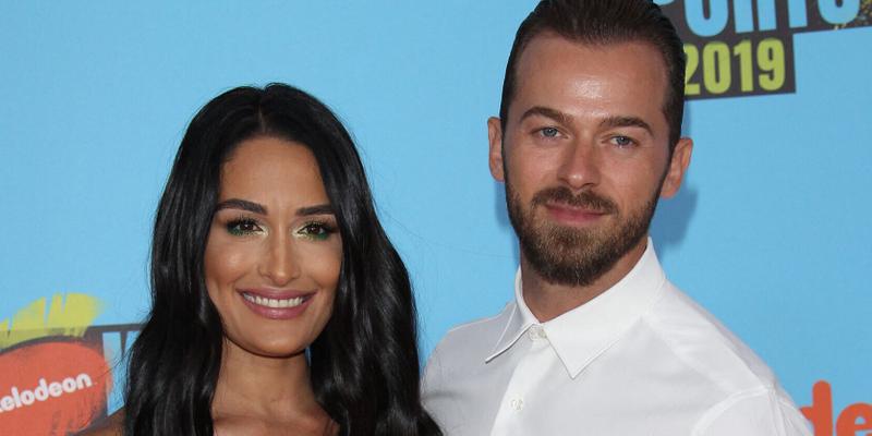 Nikki Garcia and Artem Chigvintsev at 2019 Nickelodeon Kids' Choice Sports Awards