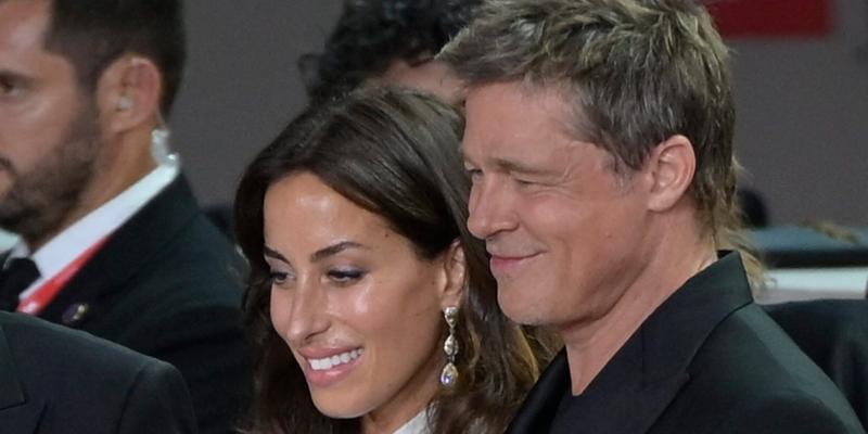 Brad Pitt and Ines de Ramon at the 81st Venice International Film Festival