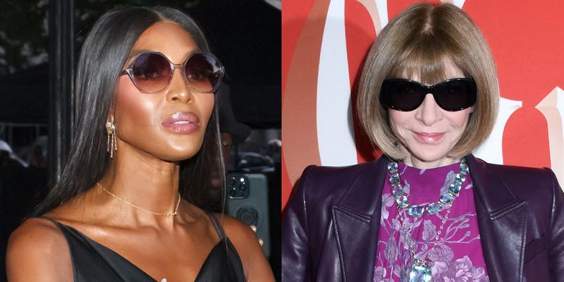 A photo collage of Naomi Campbell and Anna Wintour