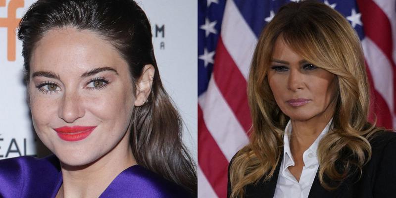 Shailene Woodley (left) Melania Trump (right)