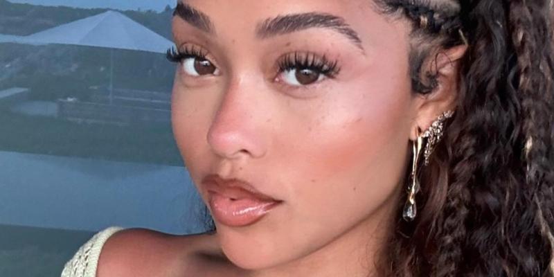 Jordyn Woods poses close up