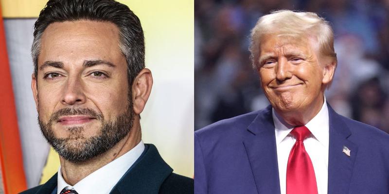 Zachary Levi (left) Donald Trump (right)