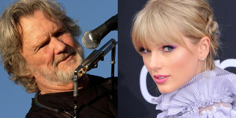 Kris Kristofferson (left) Taylor Swift (right)