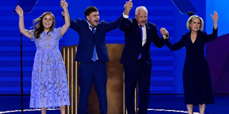 The Walz family celebrates Kamala Harris at DNC