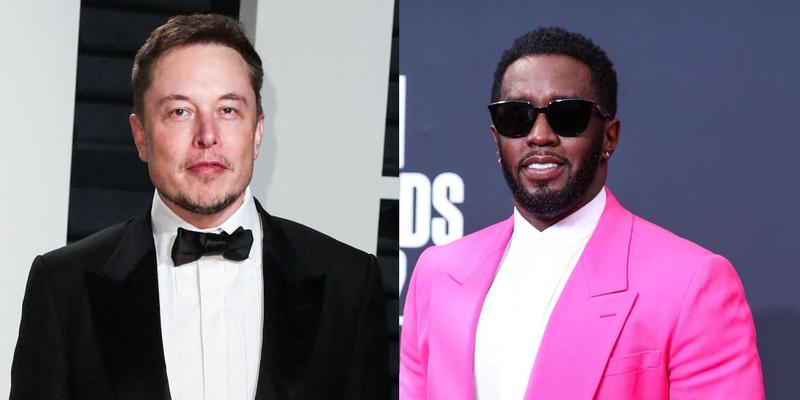 Elon Musk, Diddy photo collage