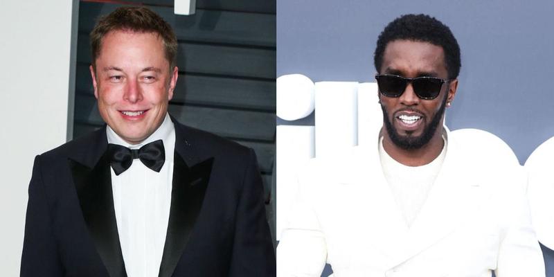 Elon Musk, Diddy photo collage