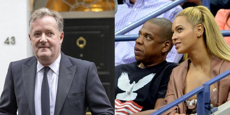 Piers Morgan, Jay-Z, Beyoncé photo collage