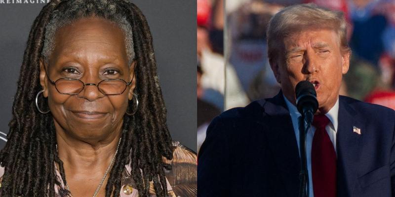 Whoopi Goldberg (left) Donald Trump (right)