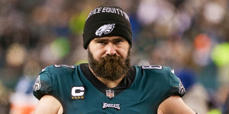 Jason Kelce on the field in 2021