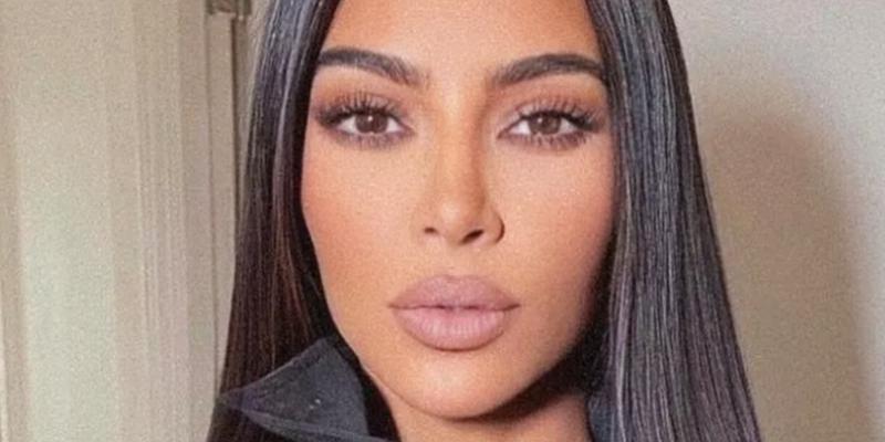 Kim Kardashian poses close up