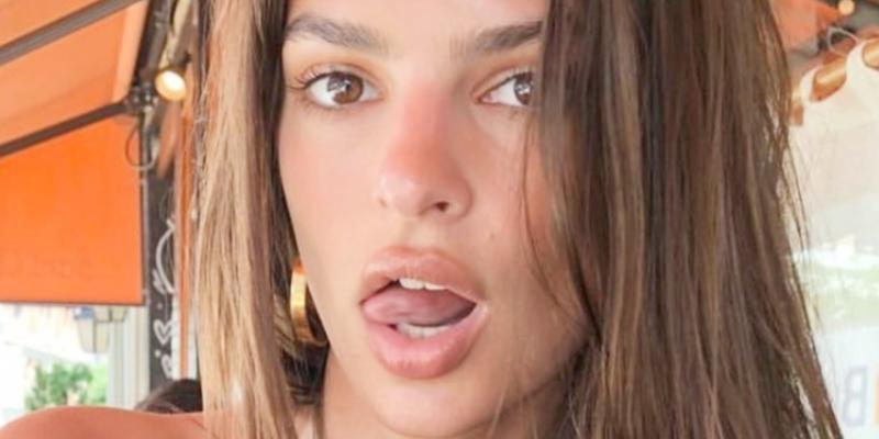 Emily Ratajkowski close up and outdoors