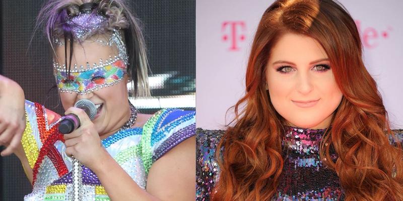 JoJo Siwa (left) Meghan Trainor (right)