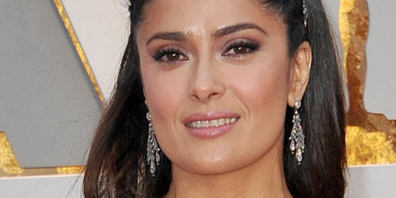 Salma Hayek poses close up