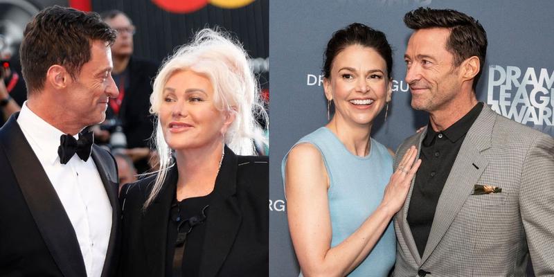 Hugh Jackman, Deborra-Lee Furness and Sutton Foster photo collage