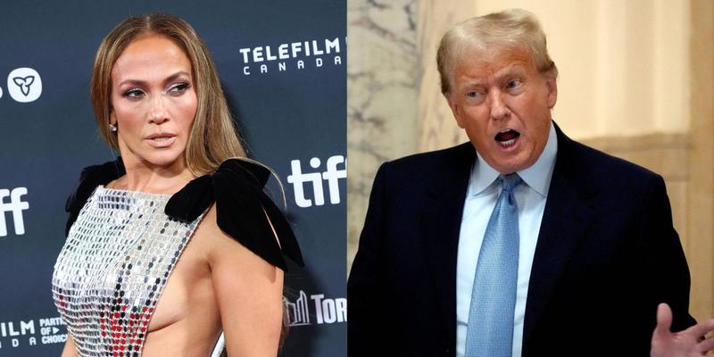 Jennifer Lopez, Donald Trump photo collage