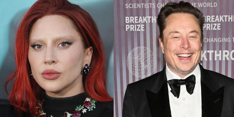 Lady Gaga (left) Elon Musk (right)