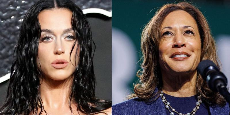 Katy Perry (left) Kamala Harris (right)