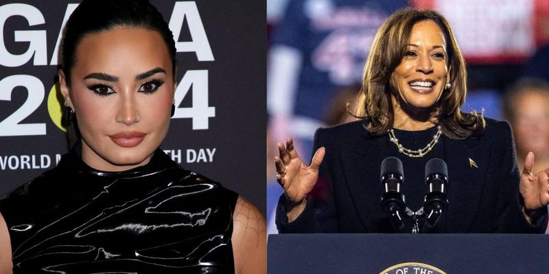 Demi Lovato (left) Kamala Harris (right)