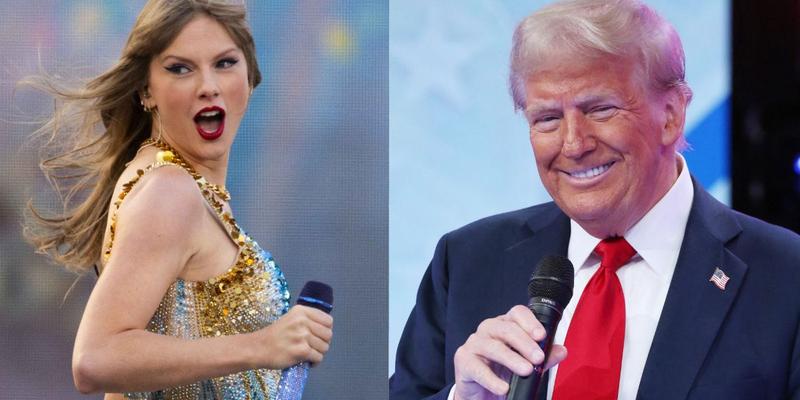 Taylor Swift (left) Donald Trump (right)