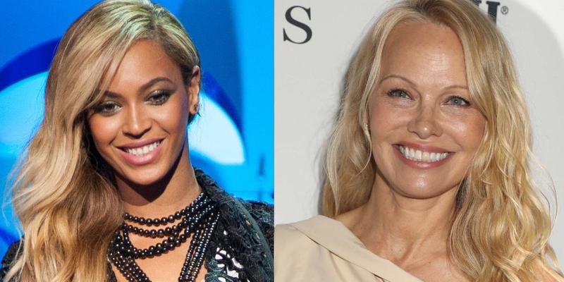 Beyoncé (left) Pamela Anderson (right)