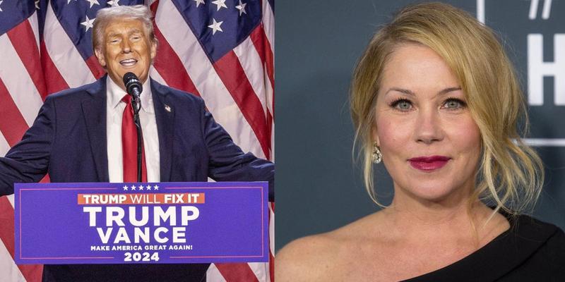 Donald Trump (left) Christina Applegate (right)