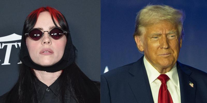 Billie Eilish (left) Donald Trump (right)