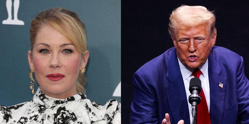 Christina Applegate (left) Donald Trump (right)