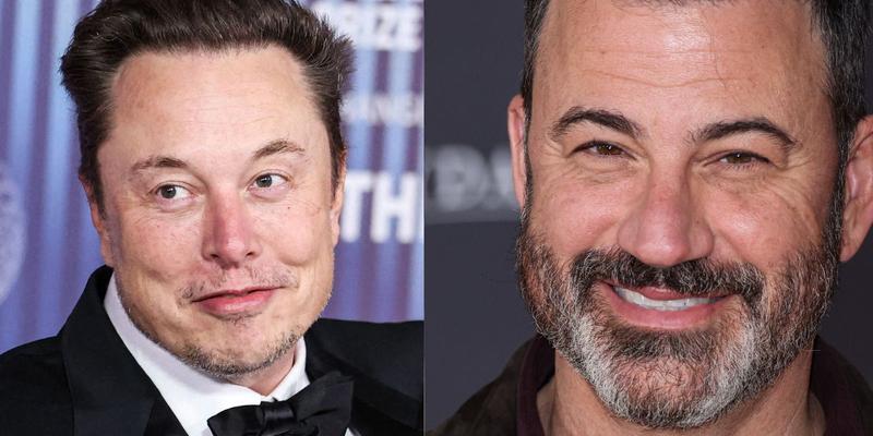 Elon Musk (left) Jimmy Kimmel (right)