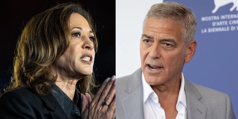 Kamala Harris, George Clooney photo collage