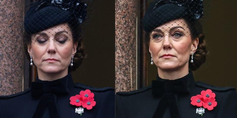 Kate Middleton attends the National Service of Remembrance at the Cenotaph, London, UK, on the 10th November 2024.