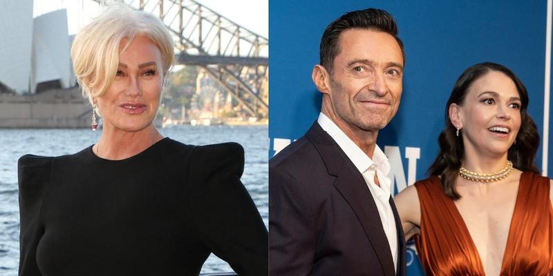 Deborra-Lee Furness, Hugh Jackman, Sutton Foster photo collage